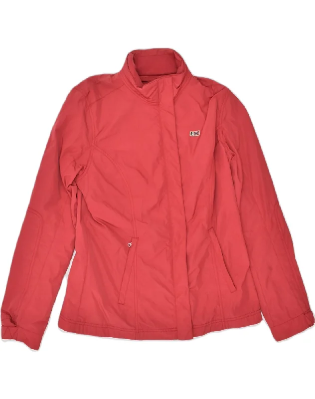 NAPAPIJRI Womens Bomber Jacket UK 14 Large Red Polyester