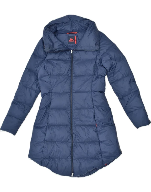 KAPPA Womens Padded Coat UK 12 Medium Navy Blue Nylon