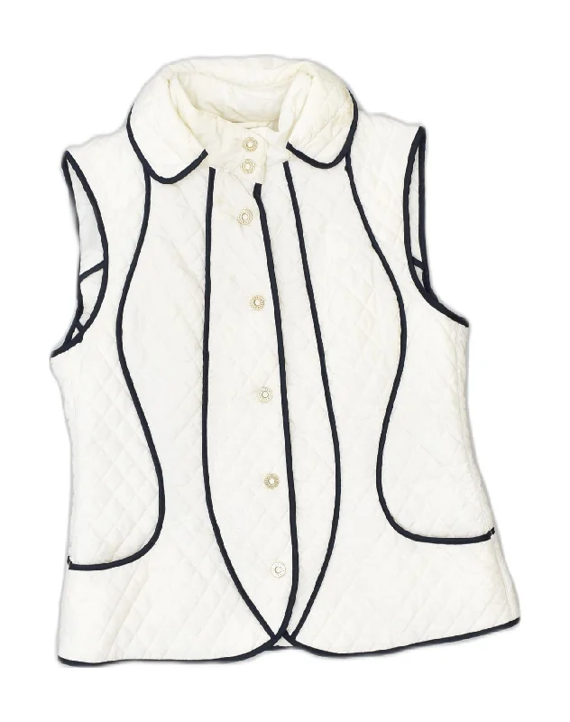 LES COPAINS Womens Quilted Gilet IT 44 Medium White