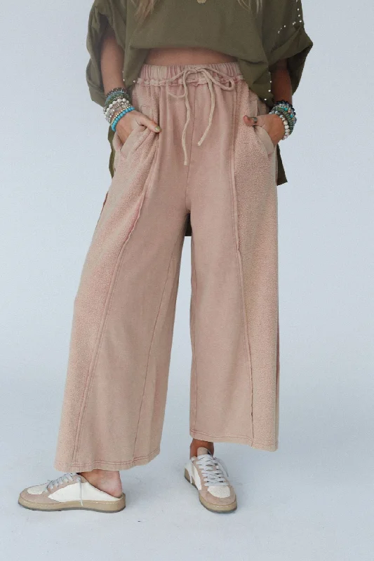 Dawson Wide Leg Pants - Apricot