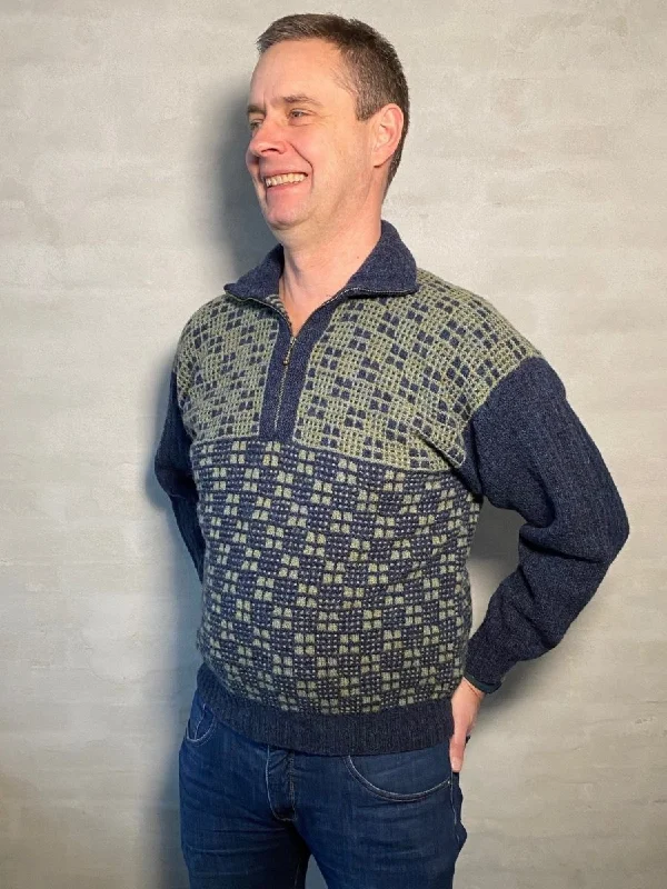 Windows mens sweater by Hanne Falkenberg, knitting pattern