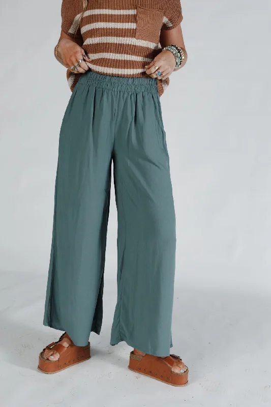 Sylvia Wide Leg Pants - Jade