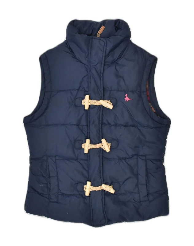 JACK WILLS Womens Padded Gilet UK 10 Small Navy Blue Nylon