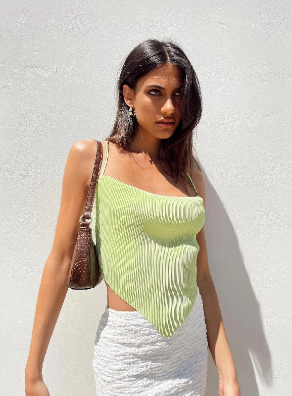 Julia Plisse Top Green