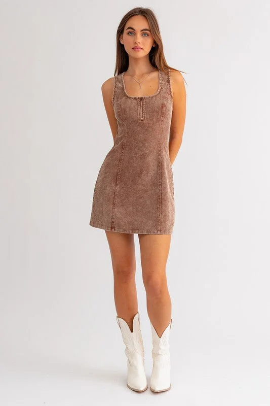 Coffee Shop Date Corduroy Mini Dress - Extra Small - Final Sale