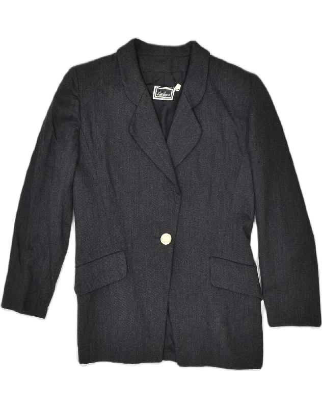 LUISA SPAGNOLI Womens 1 Button Blazer Jacket IT 42 Medium Black