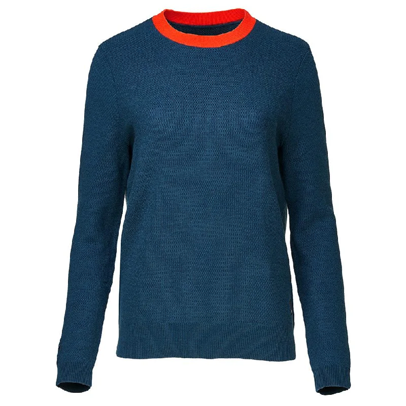 Womens Merino Honeycomb Sweater (Petrol/Orange)