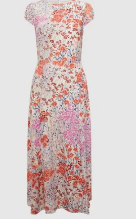 Reiss Luna Print Cap Sleeve Dress