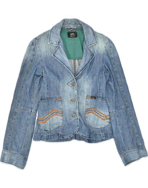 LEE Womens Denim Jacket UK 6 XS Blue Cotton