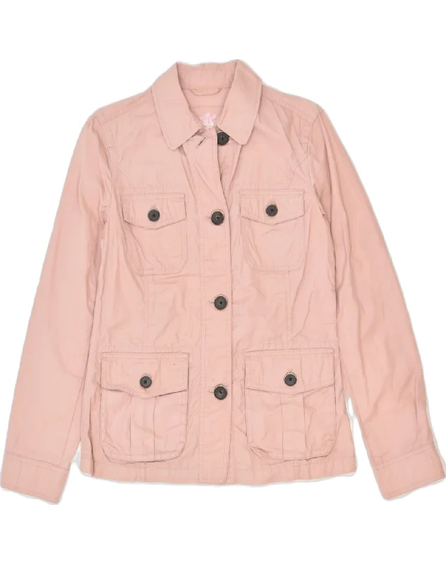 EDDIE BAUER Womens Utility Jacket UK 6 XS Pink Cotton