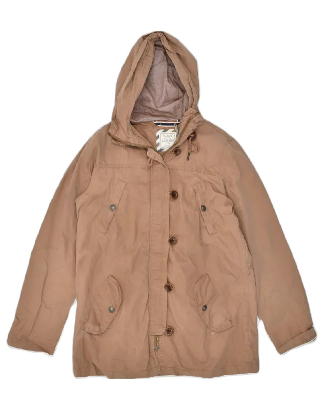 FAT FACE Womens Hooded Utility Jacket UK 8 Small Brown Cotton