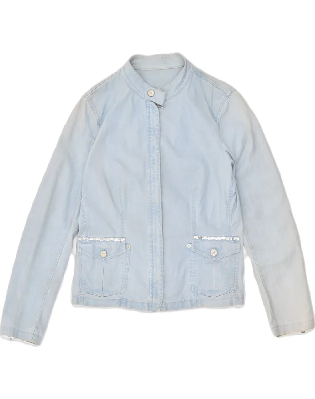 MAX MARA Womens Weekend Bomber Jacket UK 14 Large Blue Cotton