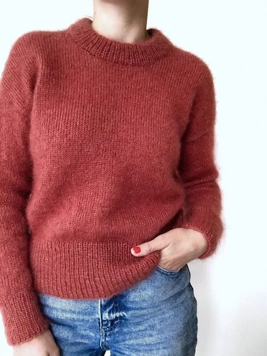 Stockholm sweater by Petiteknit, silk mohair knitting kit