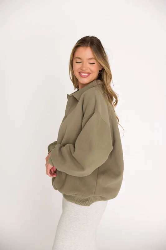 Airport 100% Cotton Sweatshirt in Sandstone