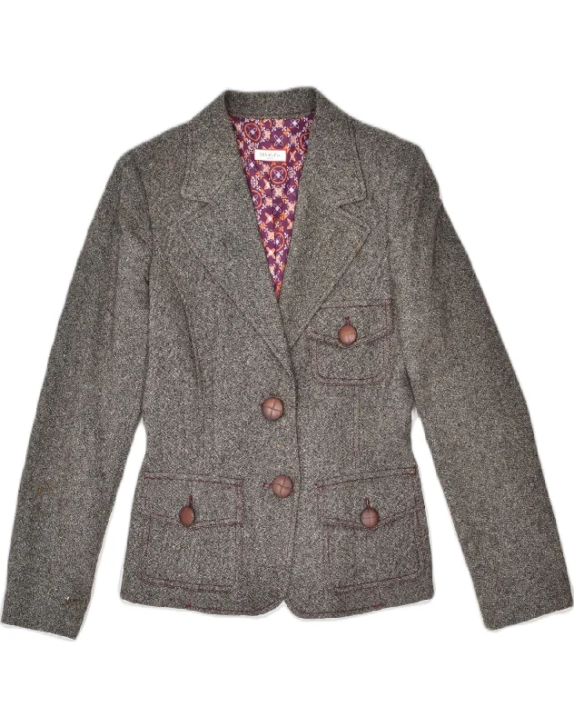 MAX & CO. Womens 2 Button Blazer Jacket UK 10 Small Grey Wool