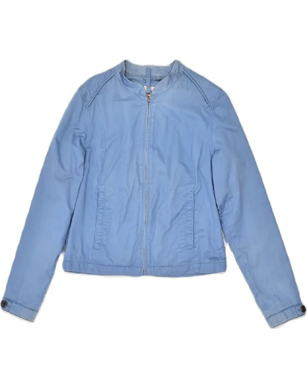 TIMBERLAND Womens Bomber Jacket UK 14 Medium Blue Cotton