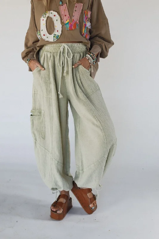 Cool Coast Wide Leg Pants - Sage