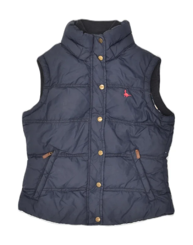 JACK WILLS Womens Padded Gilet UK 10 Small Navy Blue Nylon