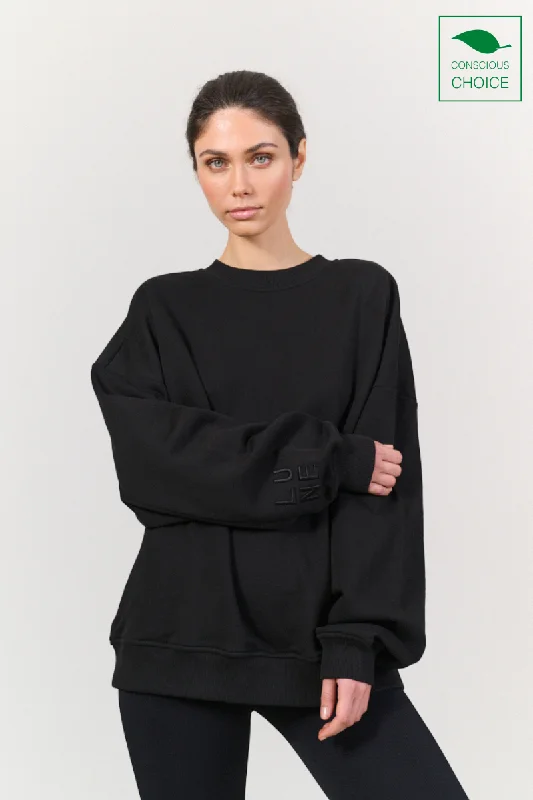 ZANE 100% ORGANIC COTTON oversized crew - Black