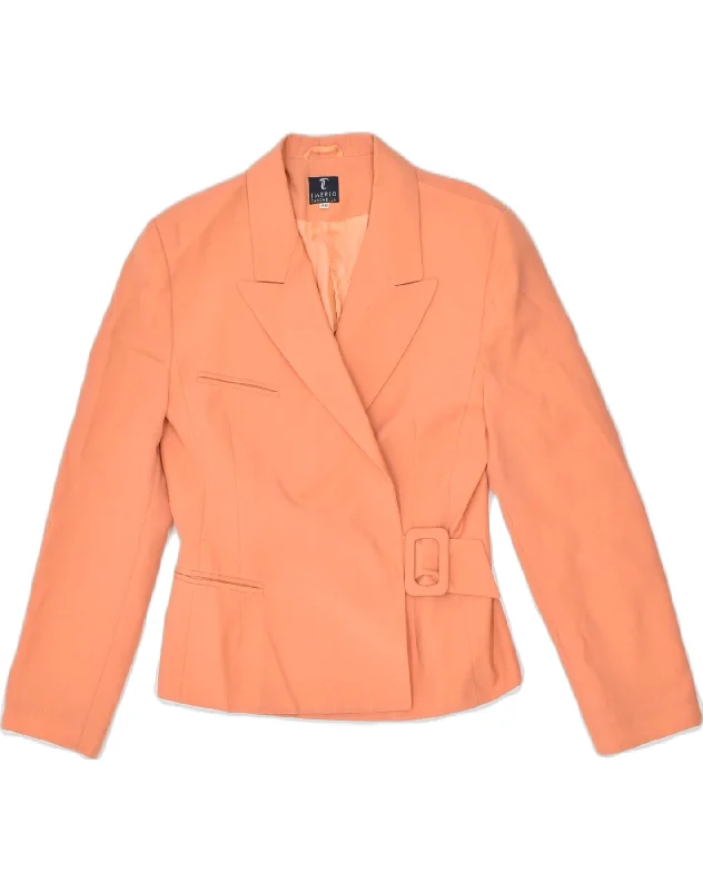 VINTAGE Womens Blazer Jacket IT 40 Small Orange Acetate