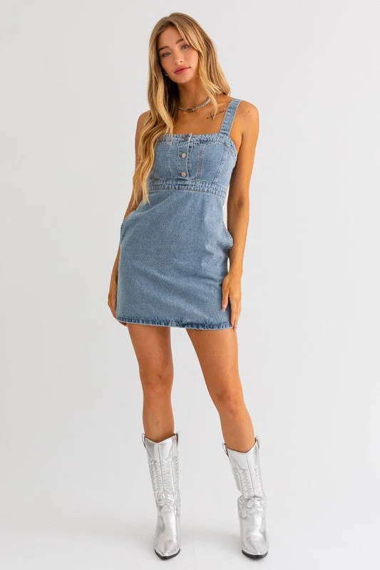 Denim Dreams Mini Dress - Medium - Final Sale