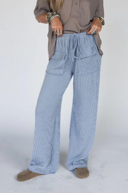 The Nest At Leisure Wide Leg Pants - Blue