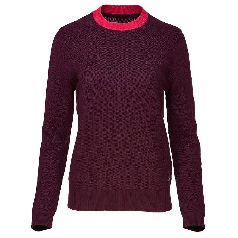 Womens Merino Honeycomb Sweater (Wine/Fuchsia)