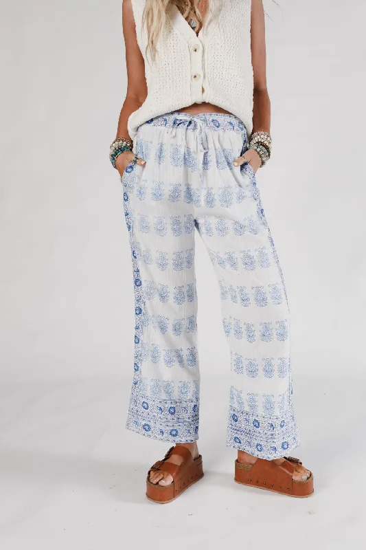 Sierra Journey Drawstring Pants - Blue