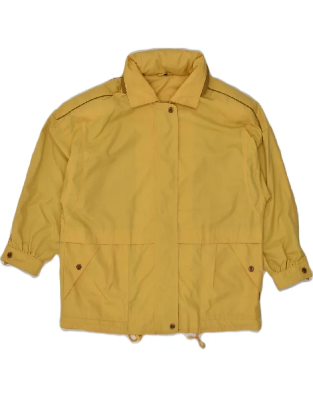 VINTAGE Womens Oversized Utility Jacket EU 42 Large Yellow Polyester