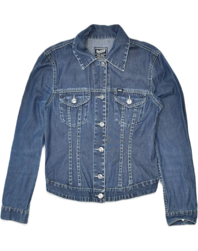 GAS Womens Denim Jacket UK 12 Medium Blue Cotton