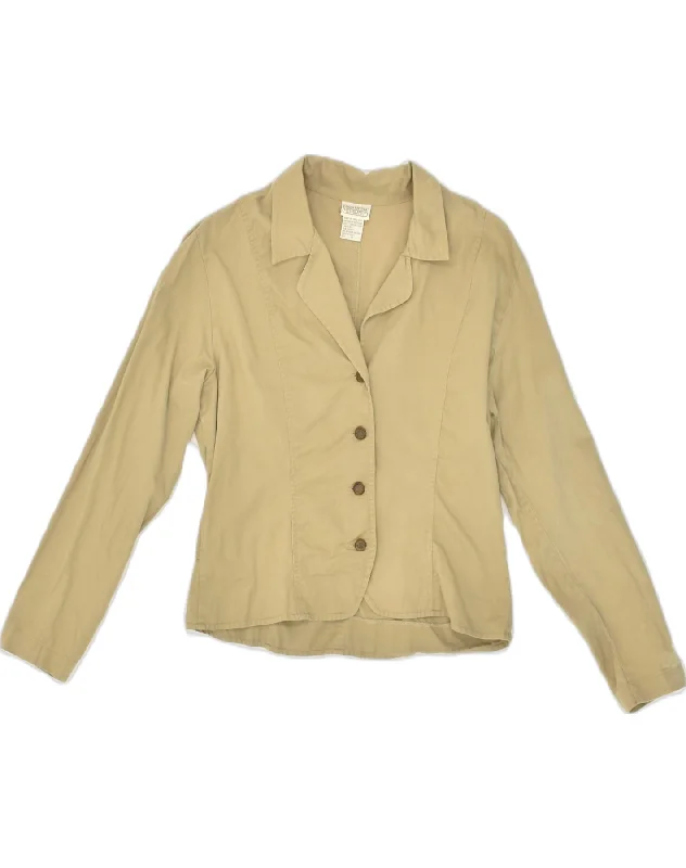 BANANA REPUBLIC Womens 4 Button Blazer Jacket US 10 Large Khaki Cotton