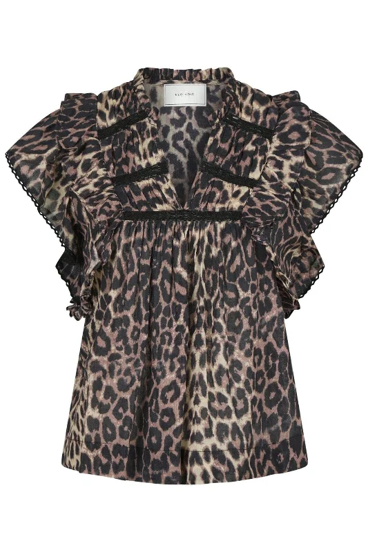 Forudbestilling - Neo Noir - Jayla Leo Voile Top - Leopard