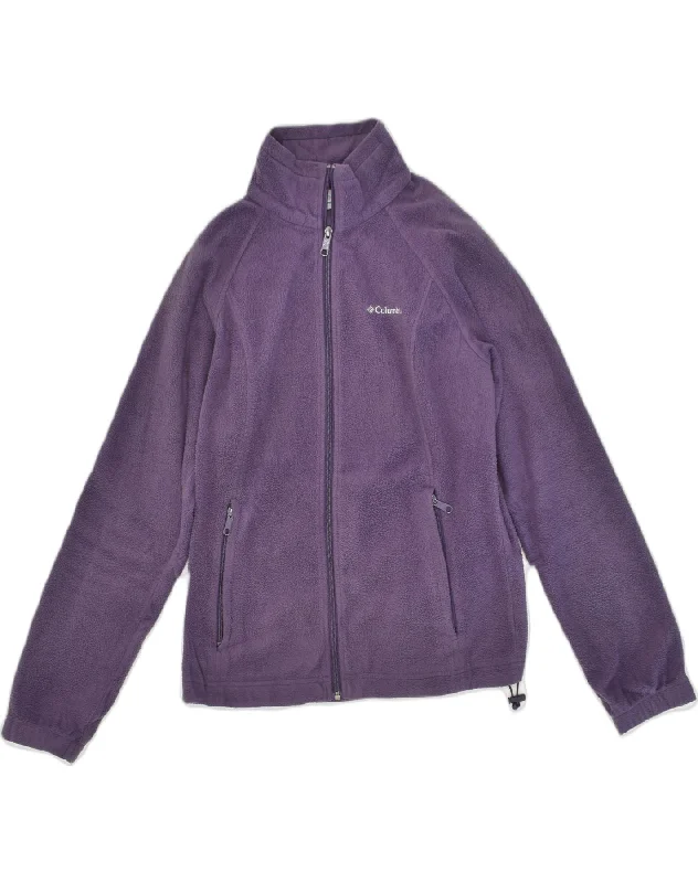 COLUMBIA Womens Fleece Jacket UK 12 Medium Purple Polyester