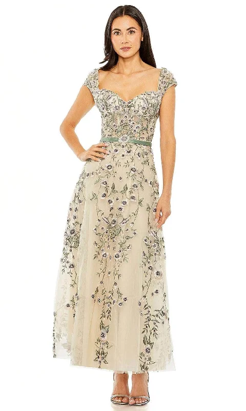 Mac Duggal 20582 - Floral Embroidered Tea-Length Dress