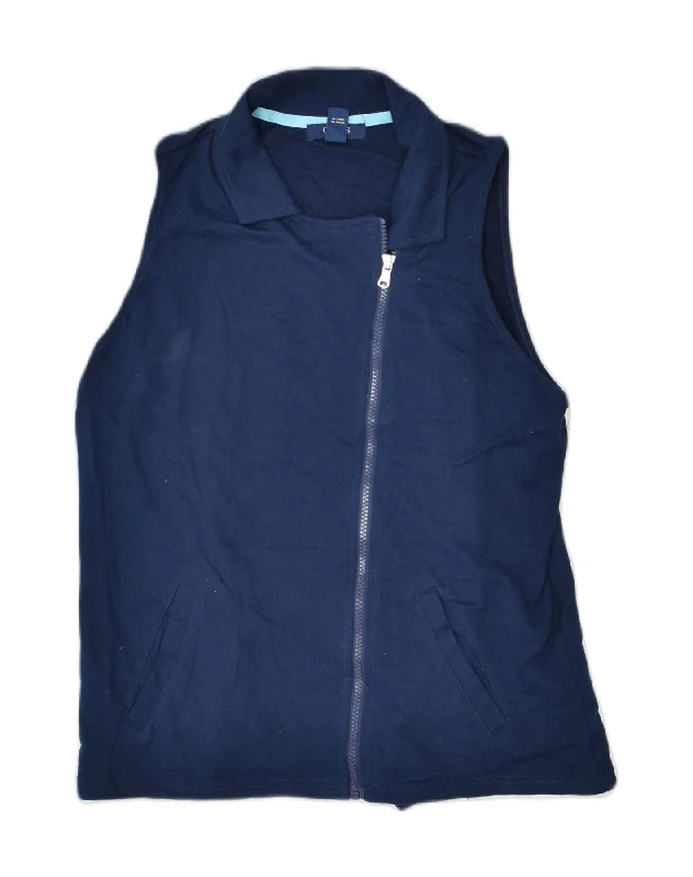 CHAPS Womens Gilet UK 12 Medium Navy Blue Cotton