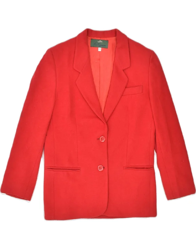 LES COPAINS Womens 2 Button Blazer Jacket IT 40 Small Red Wool