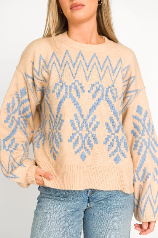 Nicole Alpine Knit Sweater in Coconut Milk