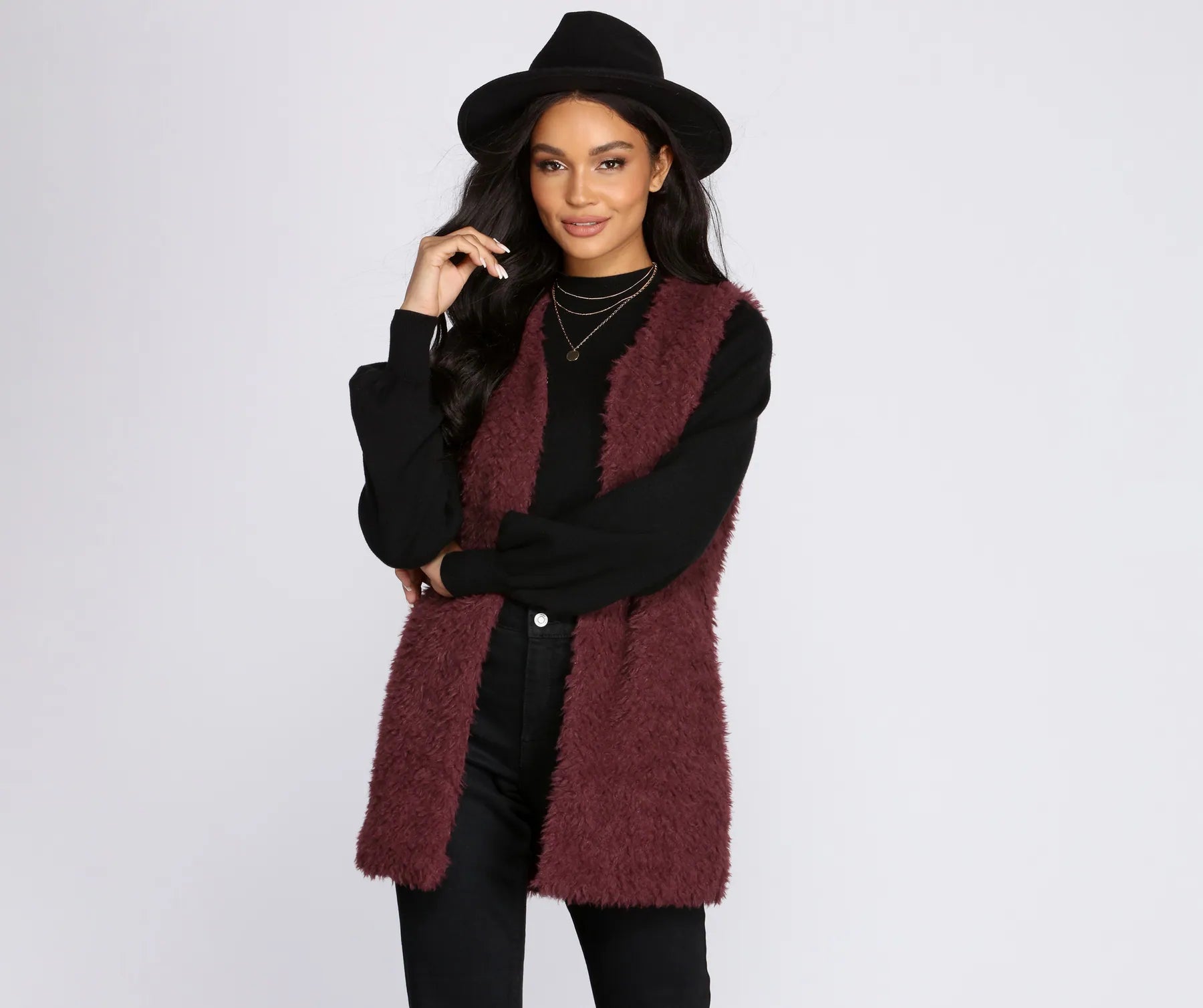 Pretty And Posh Faux Fur Vest