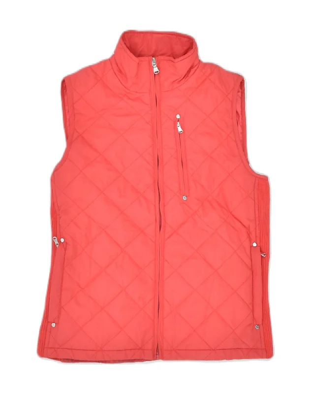 RALPH LAUREN Womens Quilted Gilet UK 8 Small Red Polyester