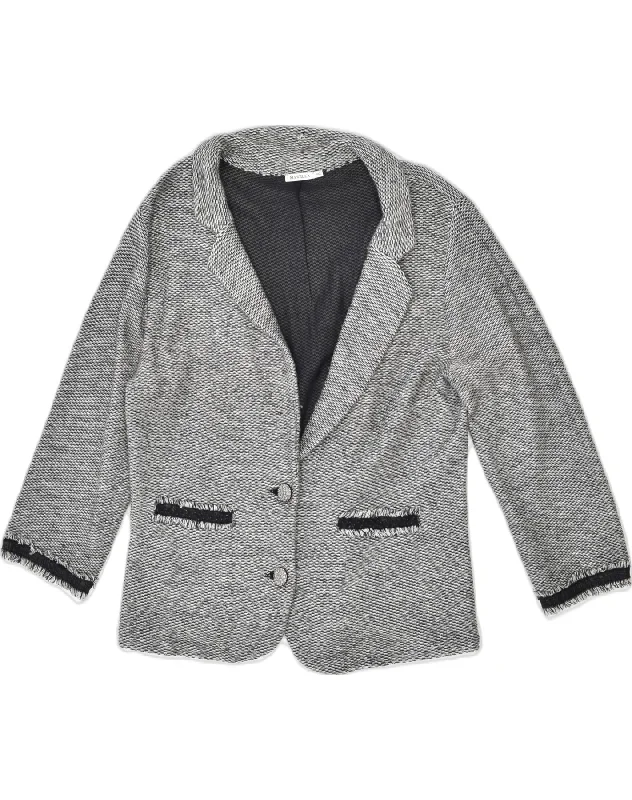 MARELLA Womens 2 Button Blazer Jacket UK 20 2XL Grey Wool