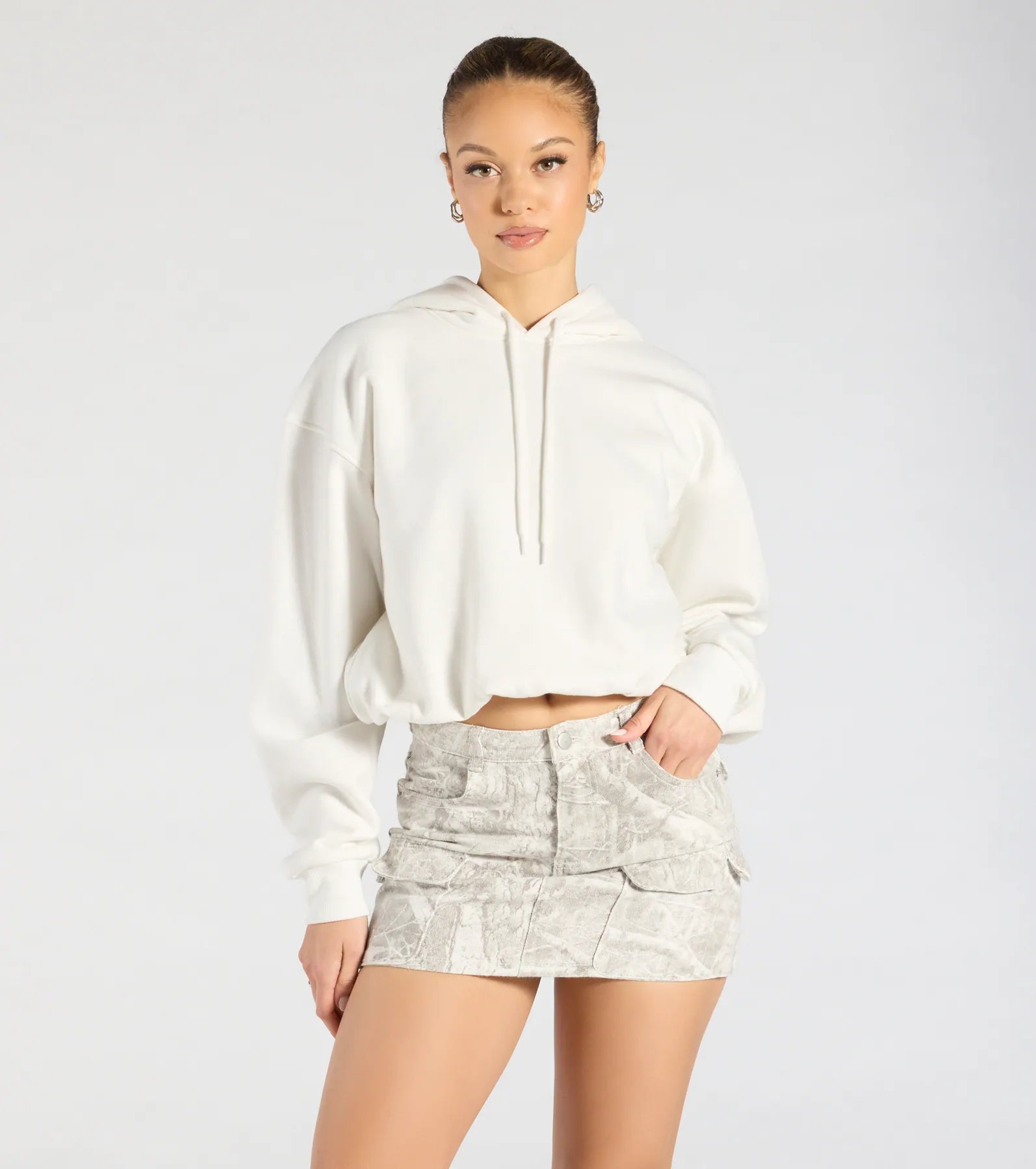 Comfy Mode Cropped Pullover Hoodie