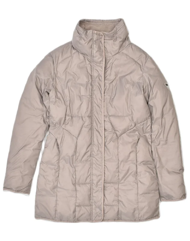 GUESS Womens Padded Coat UK 14 Large Beige Polyester