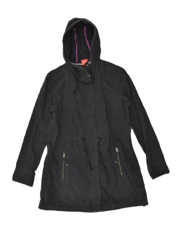 PUMA Womens Hooded Overcoat UK 12 Medium Black Cotton