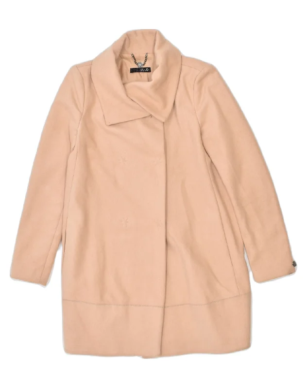 LIU JO Womens Overcoat IT 40 Small Beige Wool