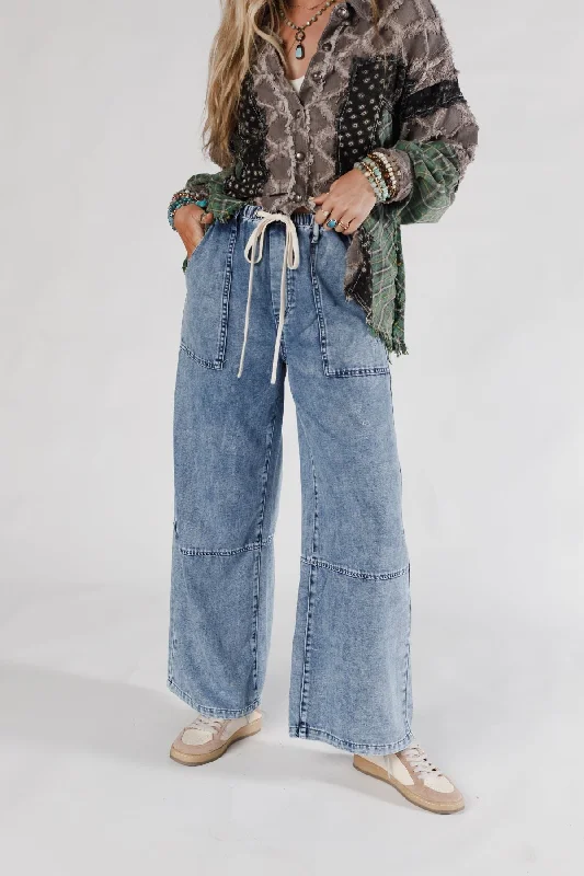 Highway Dreamers Wide Leg Pants - Denim