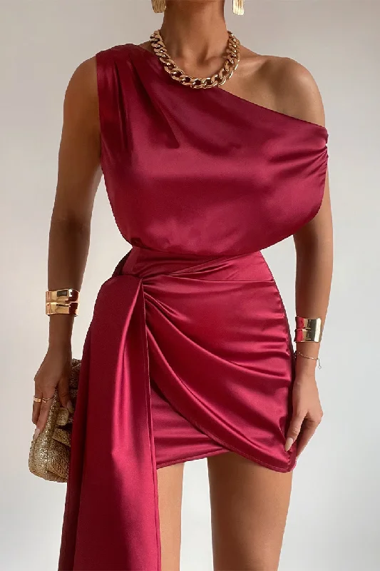 CHARISMA MINI DRESS - BURGUNDY