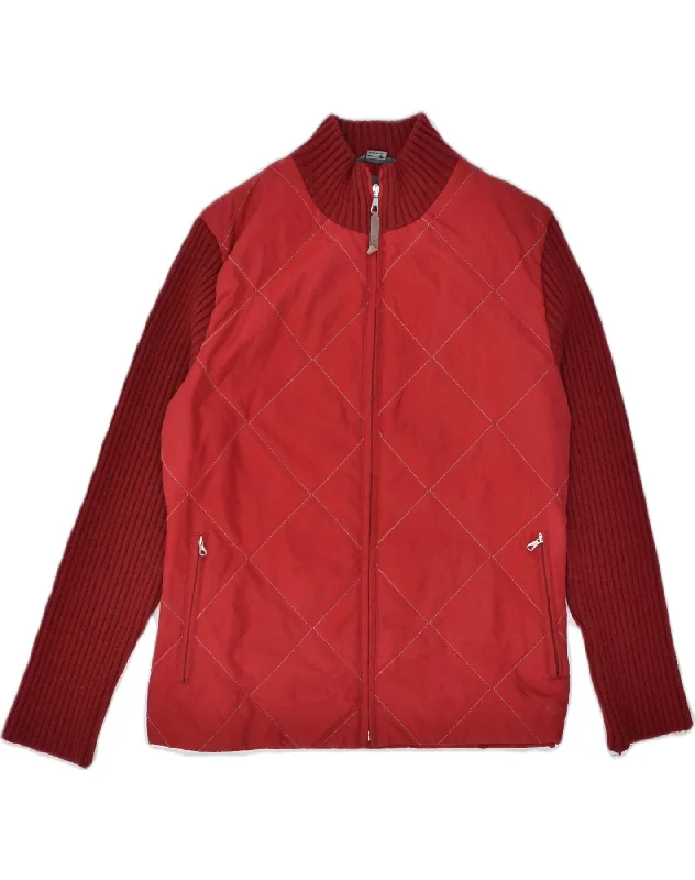 BELFE Womens Quilted Jacket UK 14 Large Red Polyester