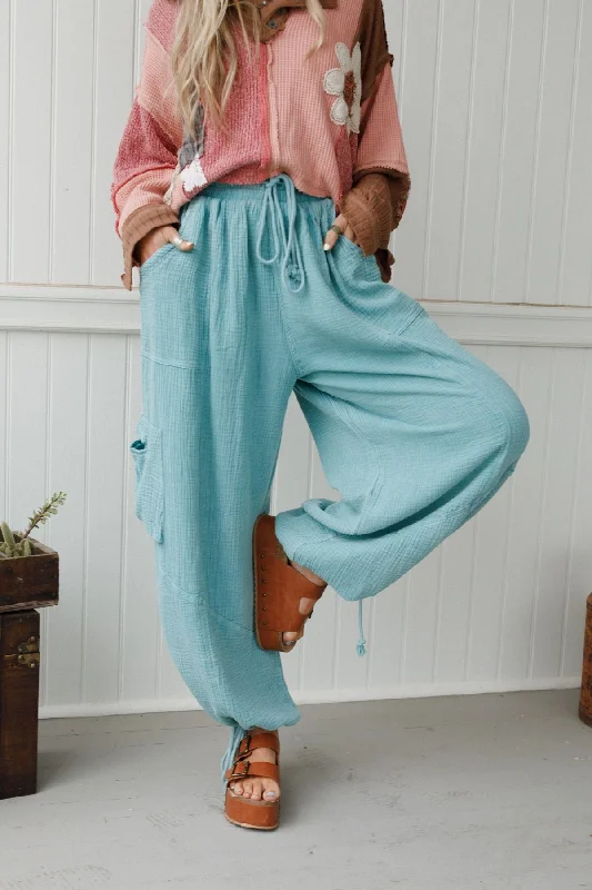 Cool Coast Wide Leg Pants - Teal